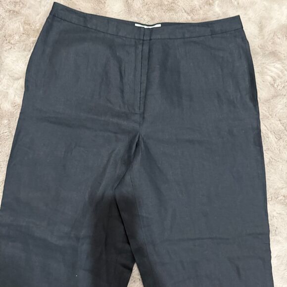 Real Clothes Black‎ 100% Irish Linen Pants Women's 14 Classic Nature Minimalist - Picture 2 of 10